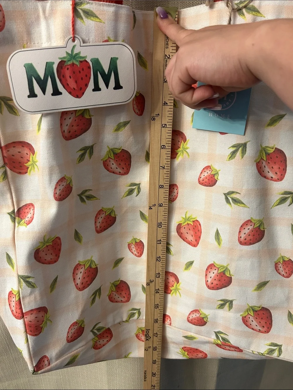 Martha Stewart Canvas Tote Bag Strawberries
